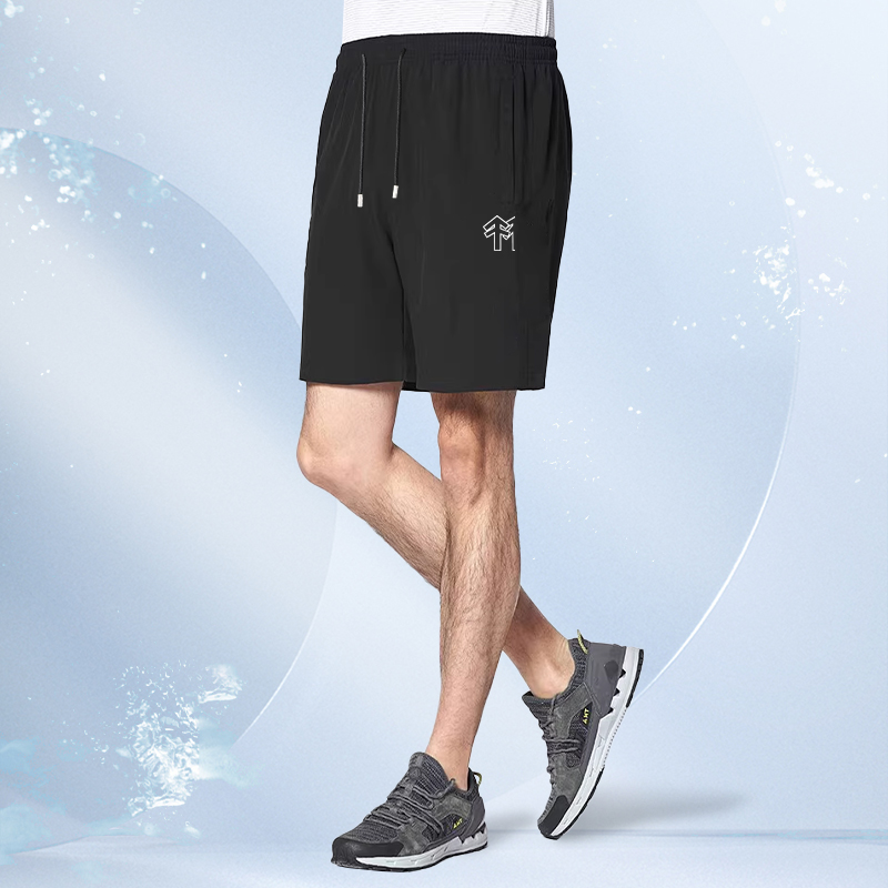 短裤男夏季潮流外穿薄款跑步透气简约印花运动休闲裤男士冰丝速干