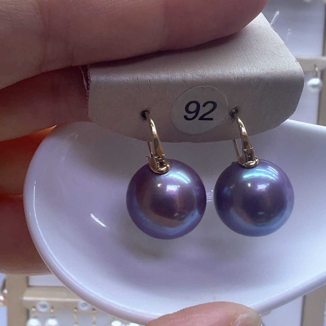 18K金镶嵌淡水珍珠耳饰