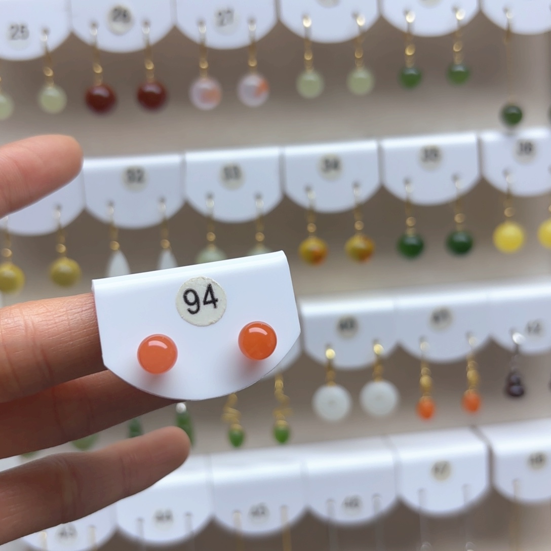 南红玛瑙耳饰银S925镶嵌2