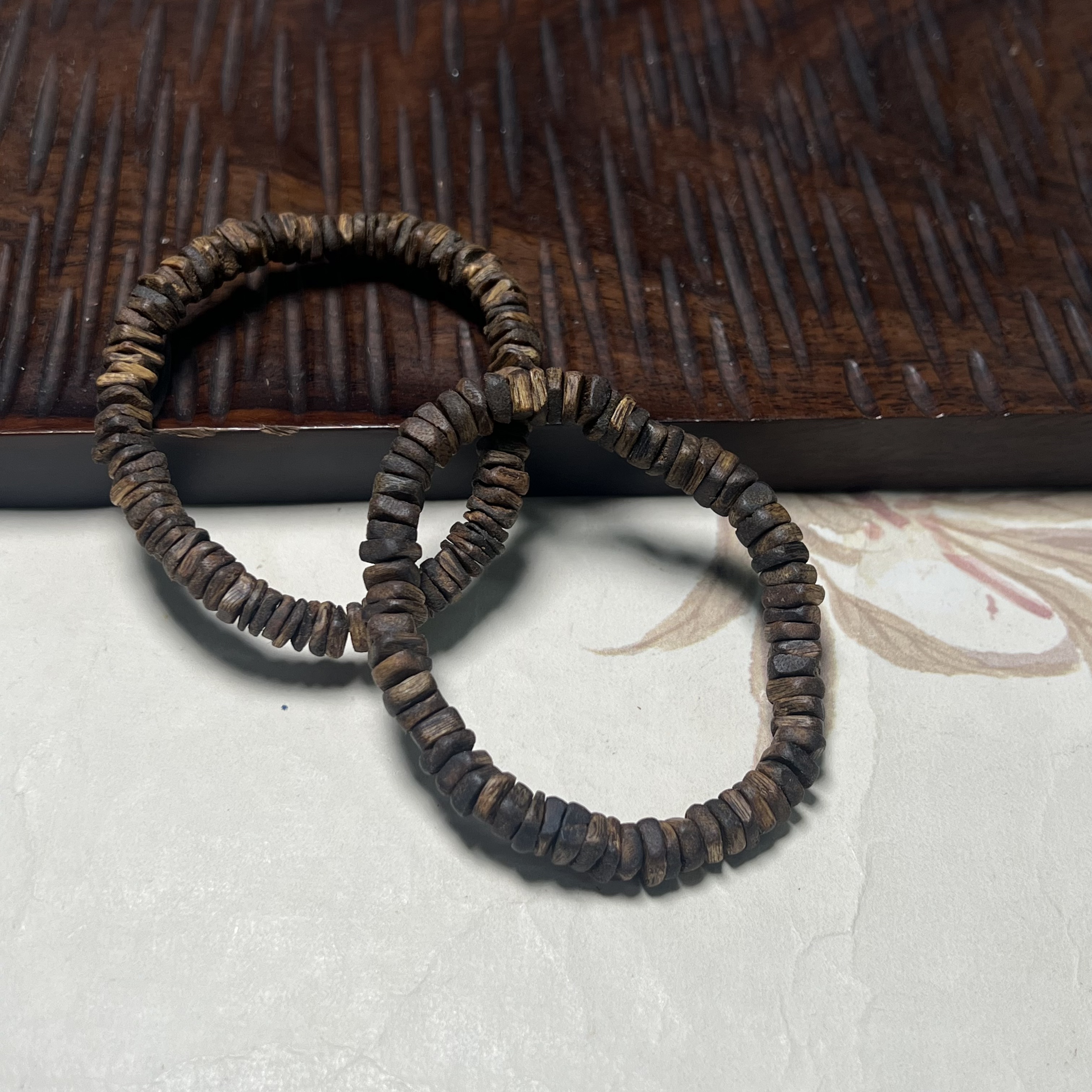 沉香【北野珠宝】天然沉香随形药片手串B70H-501多样性发一8mm+