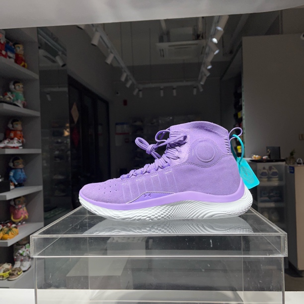 41码 库里4紫色总冠军战靴 不败紫配色 全新原盒带平台扣