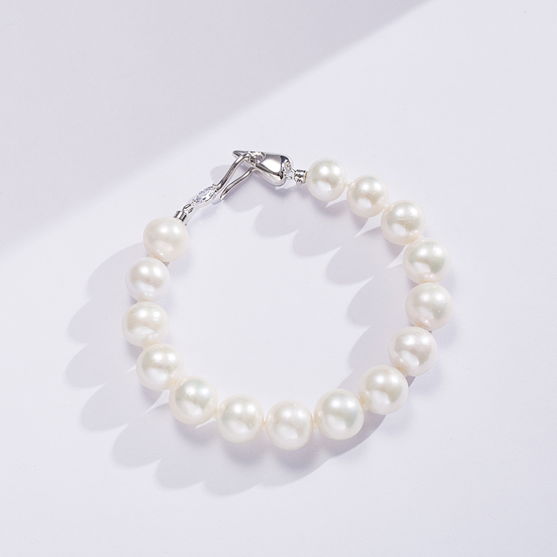 【三生专享】淡水珍珠特选AK白珠珍珠手链/9-12MM