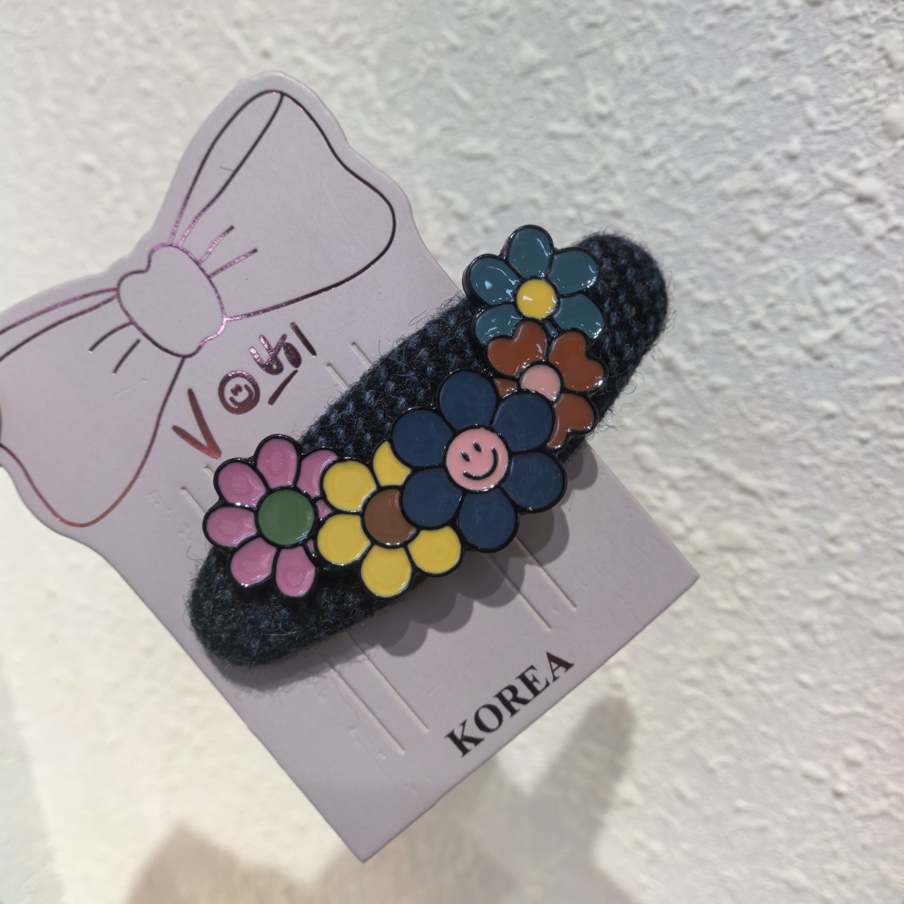 D053彩色花朵笑脸泡菜款掰掰夹