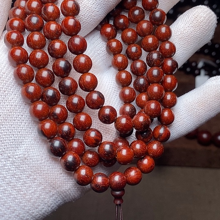 檀香紫檀（小叶紫檀）手串/手链原汁原味0.8火焰纹泥料