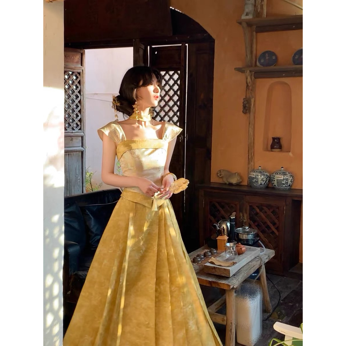 【暖日花袅袅】新中式国风上衣+马面裙两件套女夏季气质优雅套装~