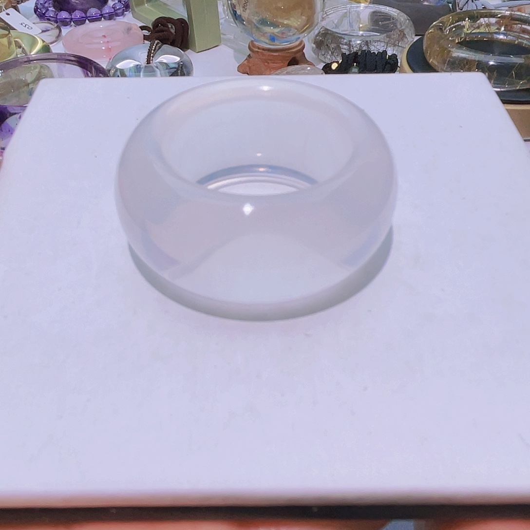 水晶未镶嵌戒圈天然奶白晶扳指