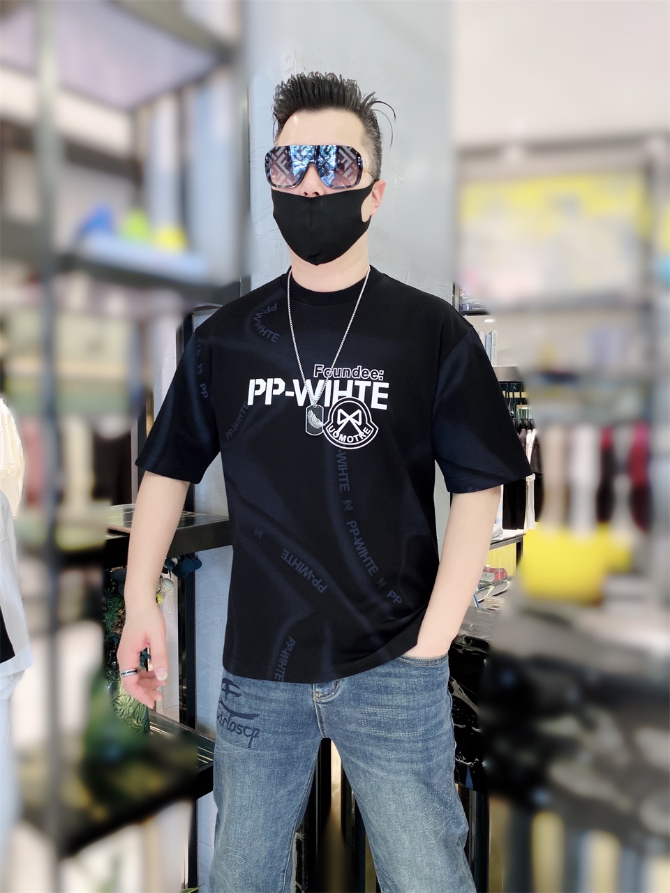 高级感男装秋季时尚短袖韩版个性宽松百搭半袖帅气圆领潮流上衣