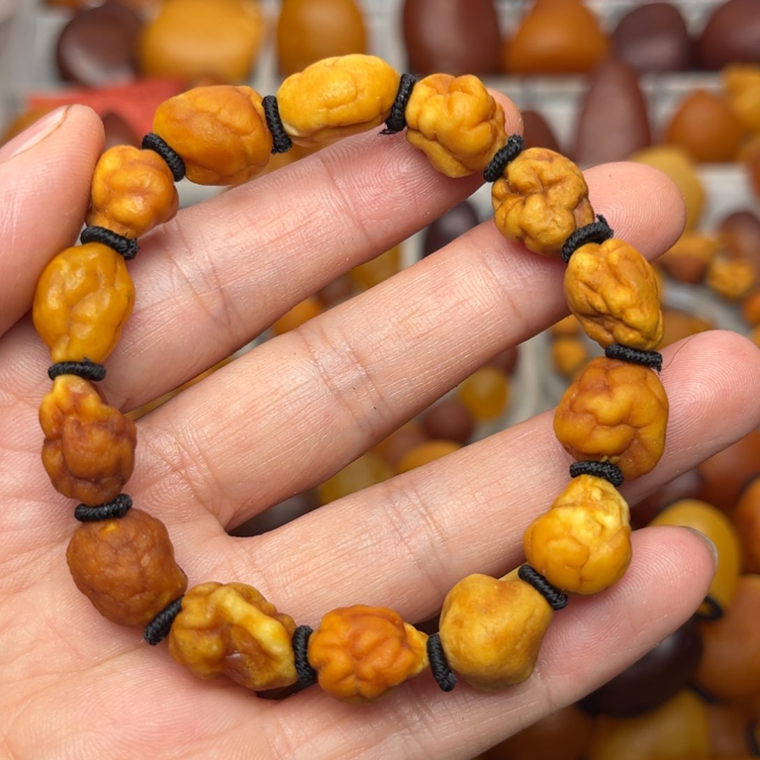 琥珀裸石未镶嵌天然蜜蜡手串