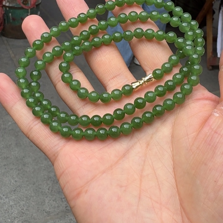 和田玉（碧玉）未镶嵌项链