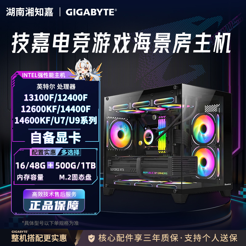 无显卡电竞主机13100F/12400F/12600KF/14490F/14600KF/265K/285K