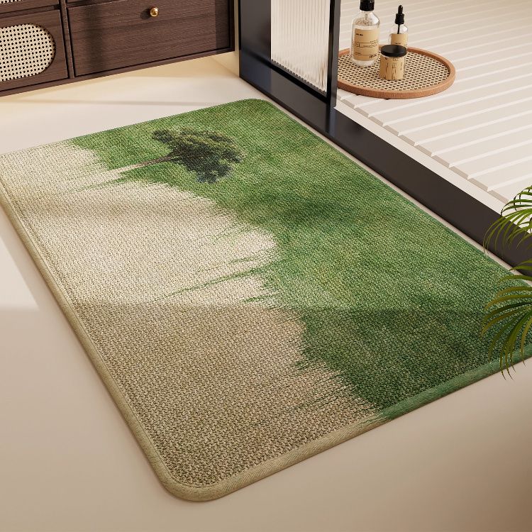 浴室地垫卫生间家用脚垫防滑垫子吸水萨利麻编织地毯洗手间脚踏垫