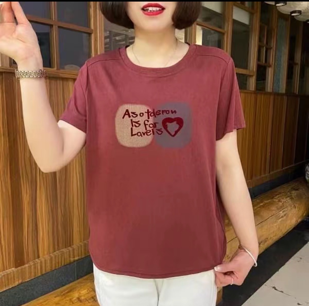 夏季2025大码新款时尚洋气圆领印花短袖T恤显瘦宽松中年女装上衣