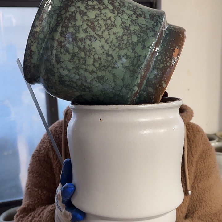 瑕疵高21口19两个花盆