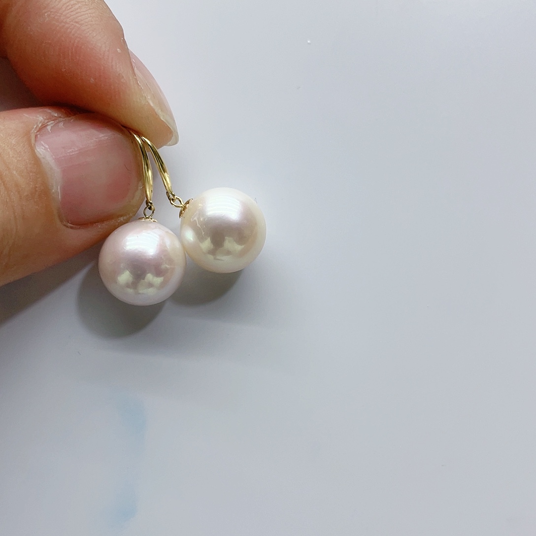 淡水珍珠耳饰18K金镶嵌