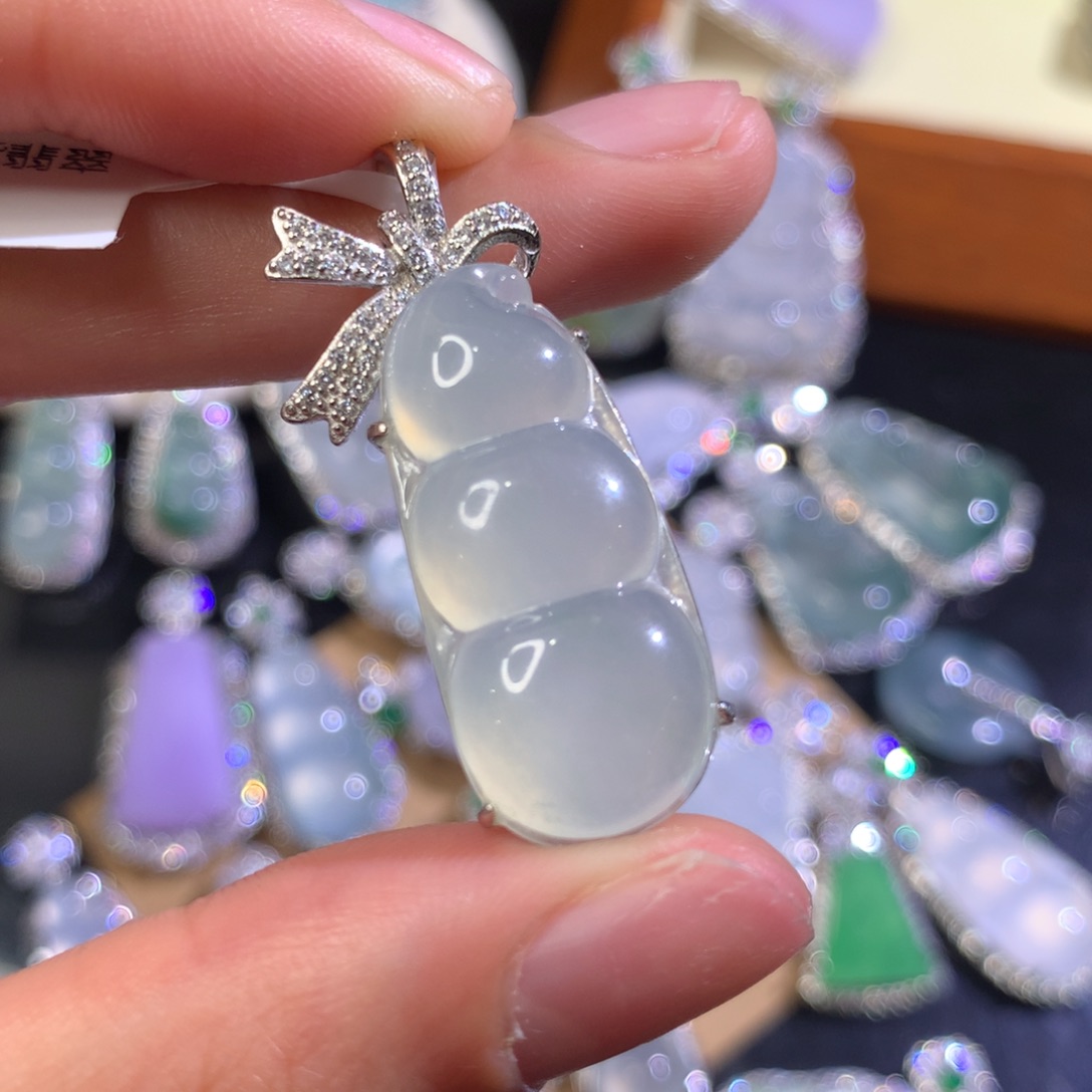 翡翠银S925镶嵌吊坠(不含链)