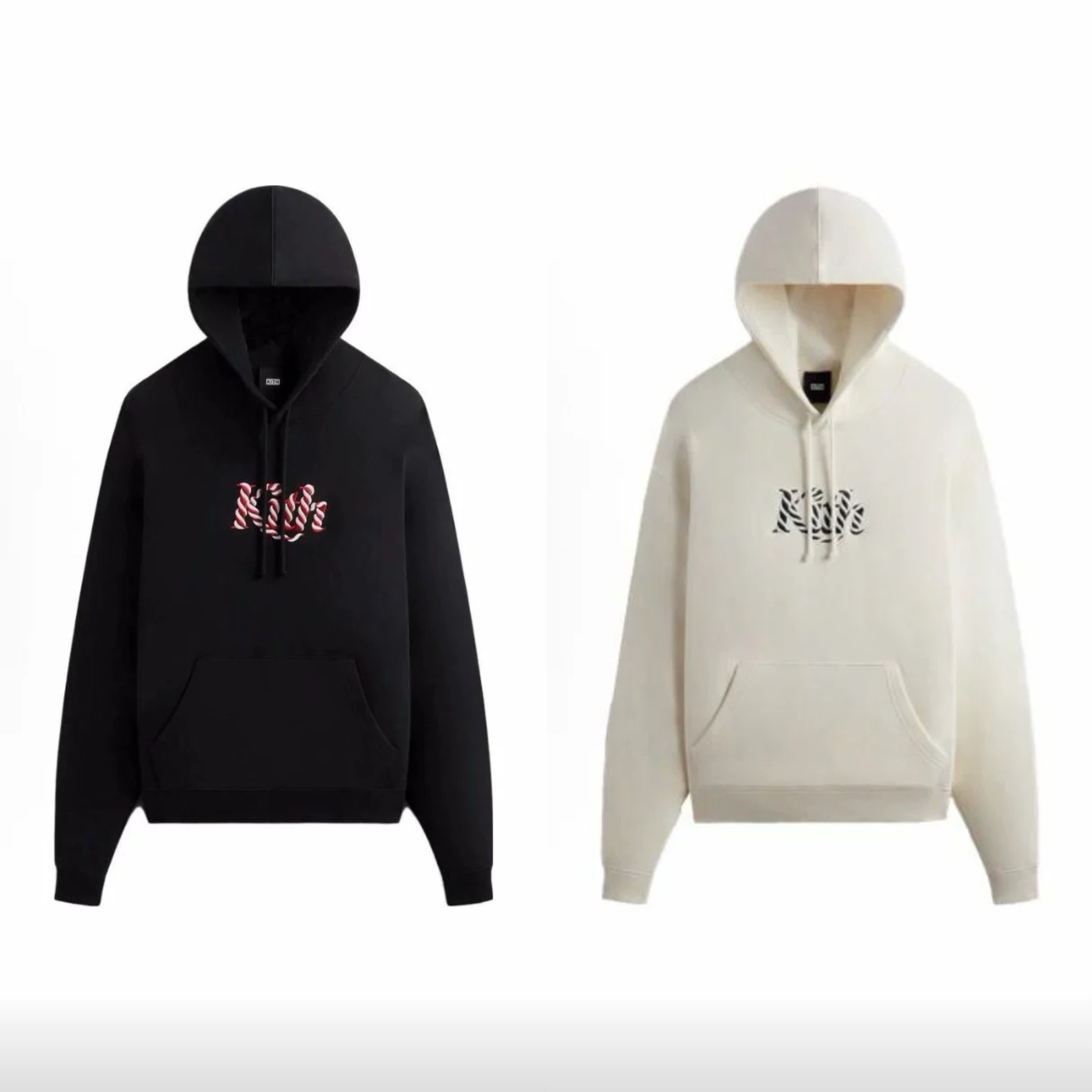 KITH FW23圣诞限定连帽卫衣纯棉薄绒刺绣BoxLogo糖果XS码