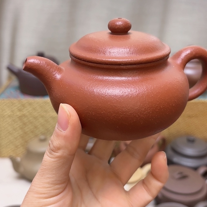 紫砂茶壶黄龙山朱砂半手工制作