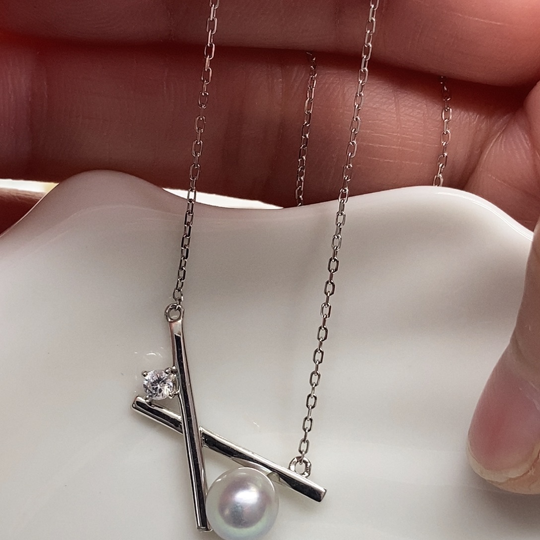 海水珍珠套链银S925镶嵌