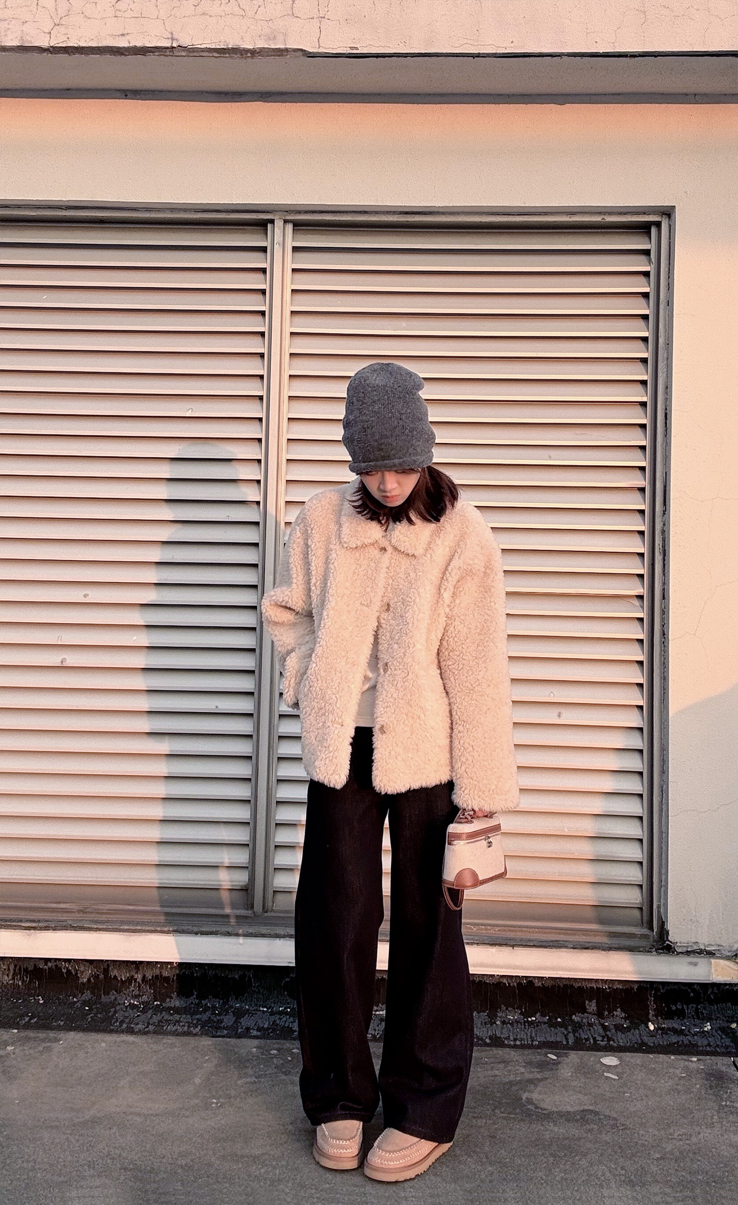 OOAK玮玮【伦敦雾色】加绒复古牛仔裤~宽松显瘦梨型遮胯百搭长裤