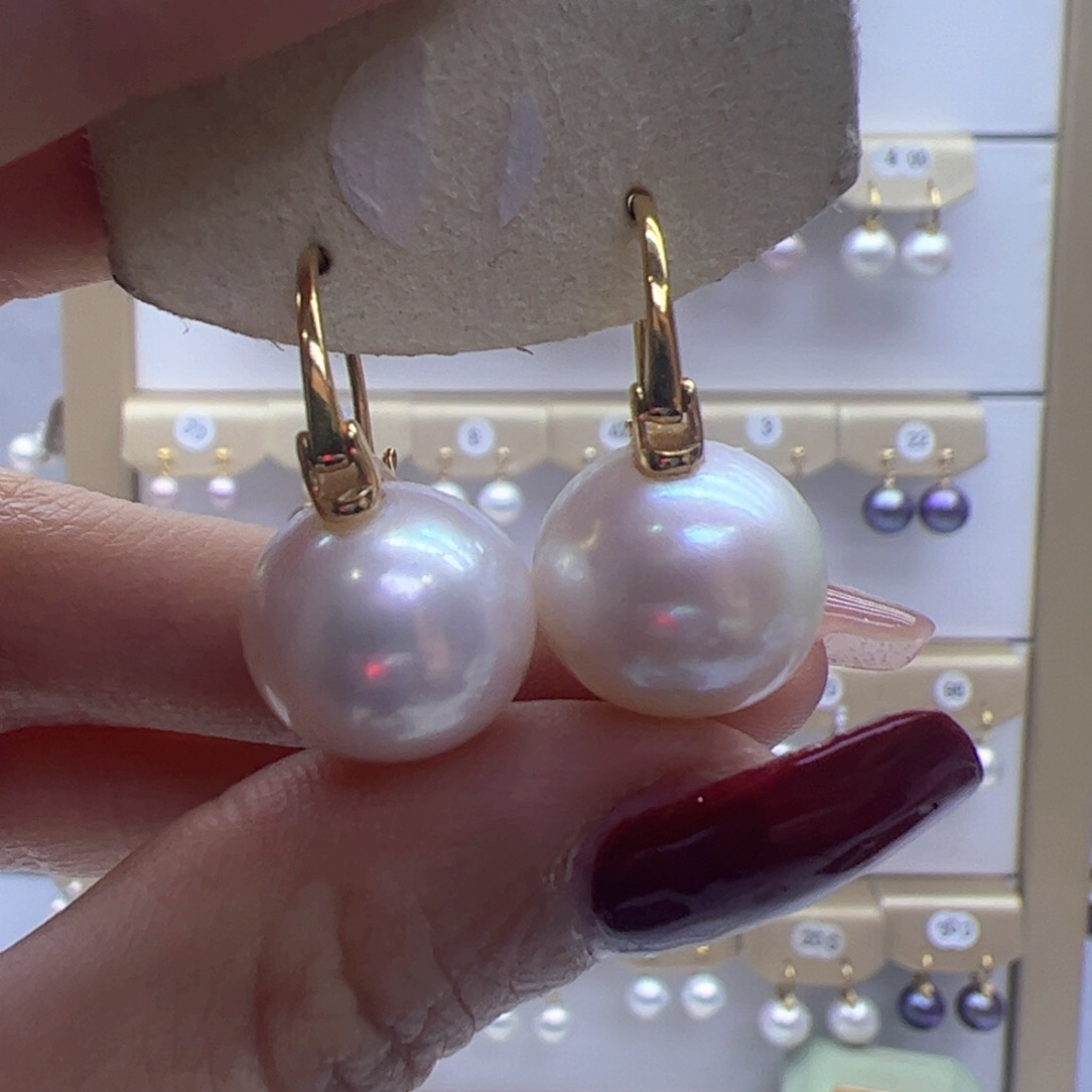 淡水珍珠耳饰银S925镶嵌