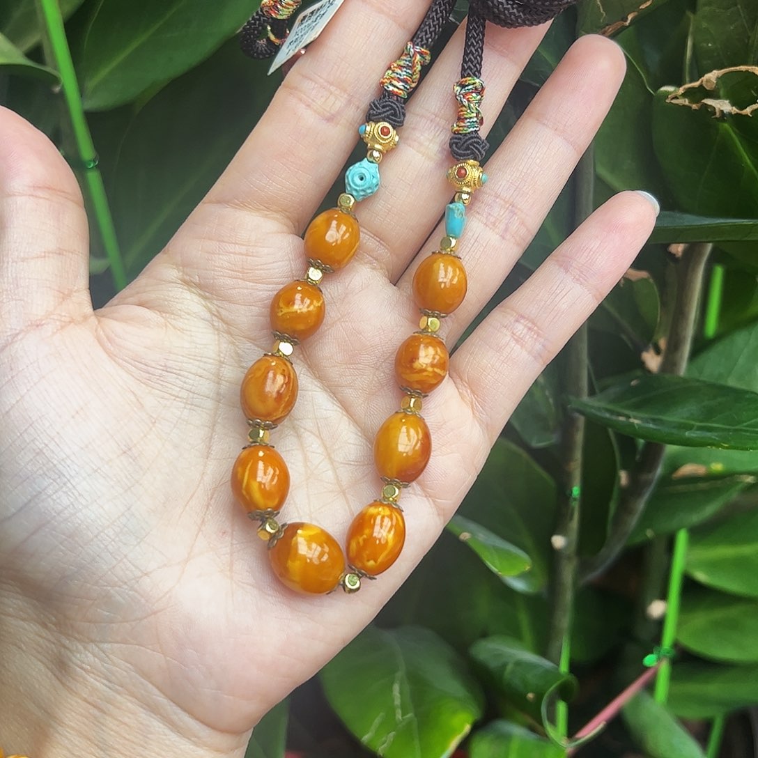 琥珀颈饰未镶嵌项链