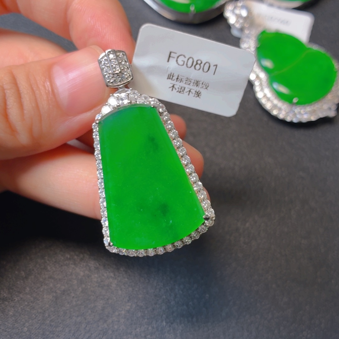翡翠银S925镶嵌颈饰