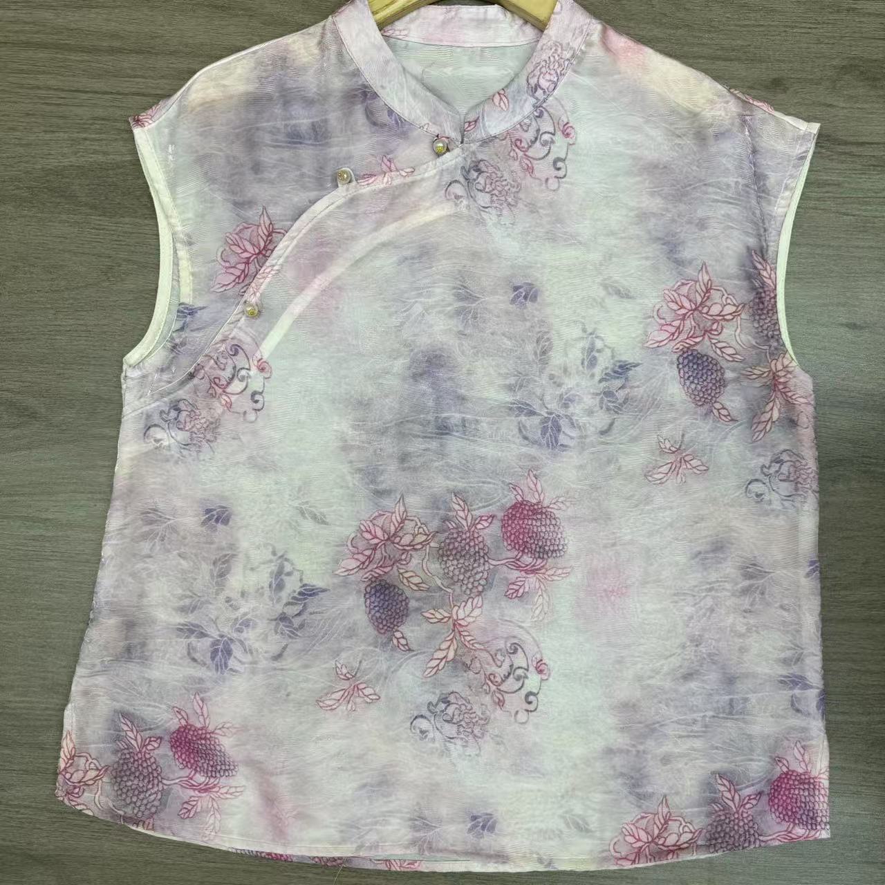 【松果】新中式提花单排多扣夏季衬衫时尚浮光锦1273