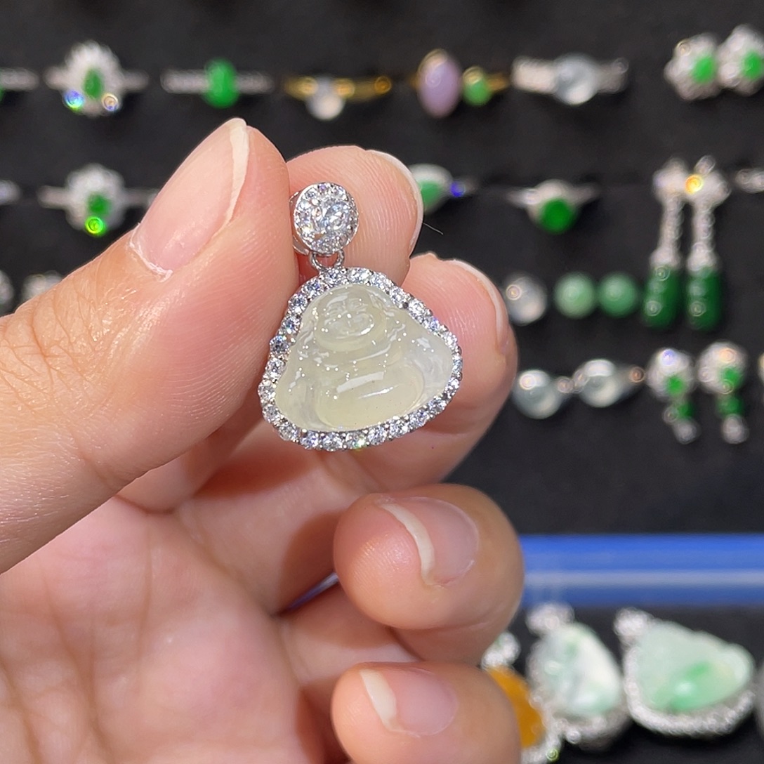 翡翠银S925镶嵌颈饰