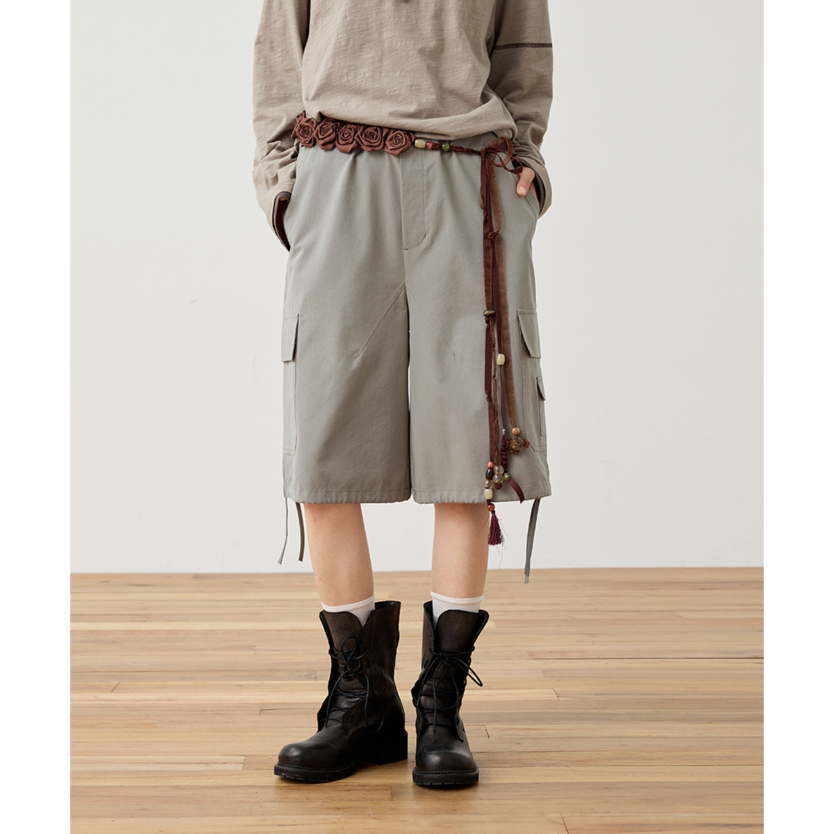 章鱼家【2025新款】日系休闲工装裤百搭五分短裤阔腿时尚octopusme