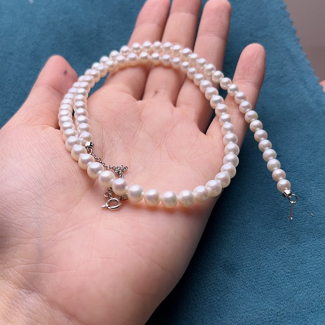 淡水珍珠项链银S925镶嵌