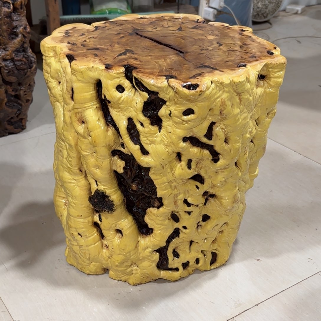 晨***星龙纹鸡心枣木手工艺品 