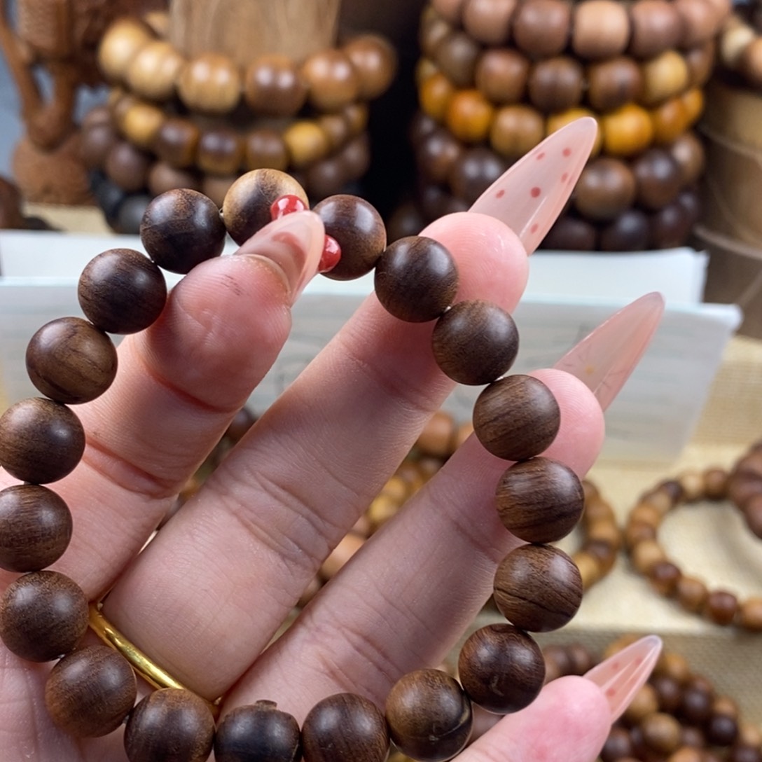 檀香木手串/手链焦糖，瑕疵