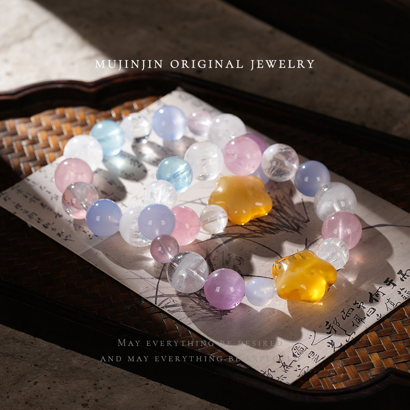 【木槿槿 心语心愿】天然水晶手链女款约9-13m串珠手串多样性发一