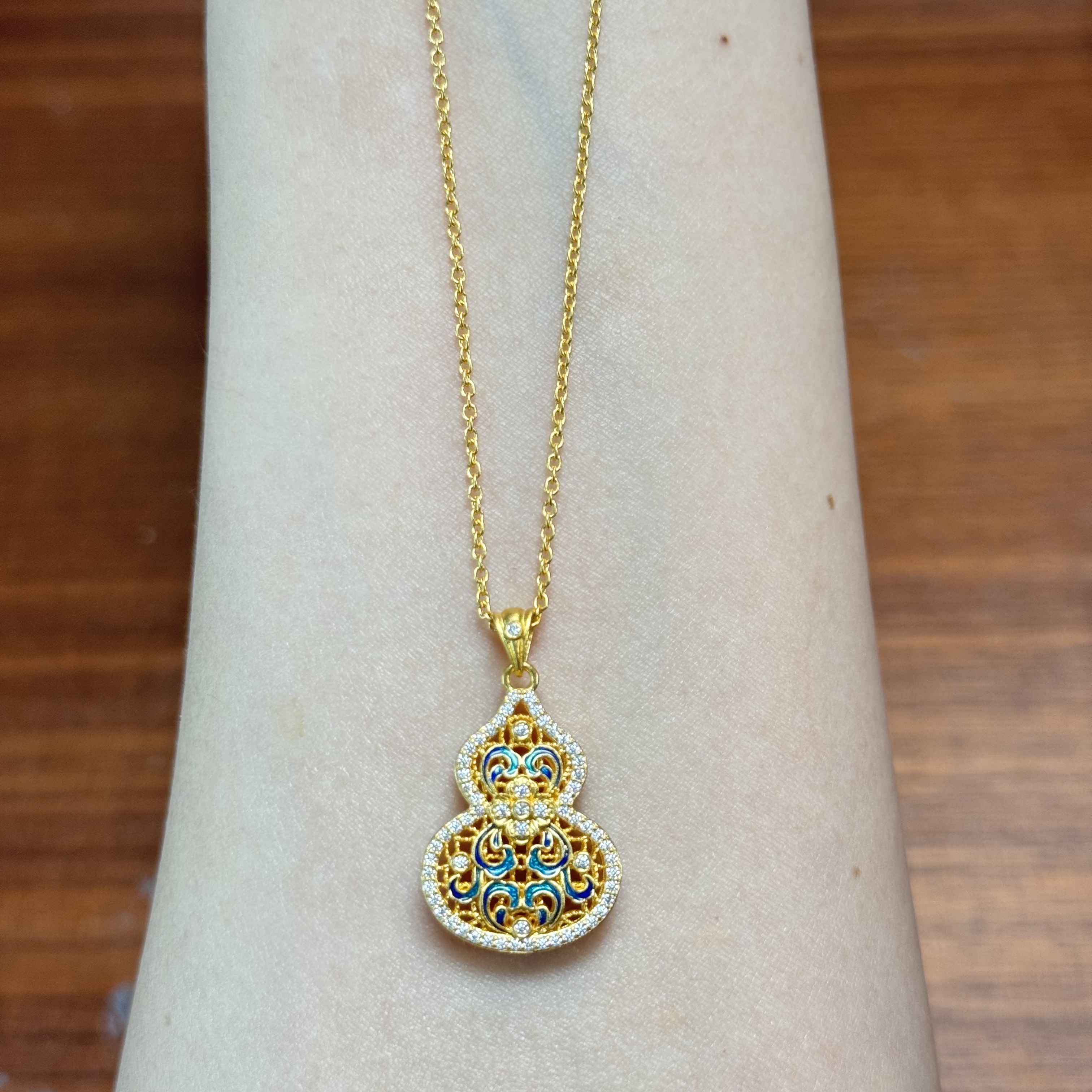 Z【福禄生花点钻套链】足金999精工5（点钻附加328）