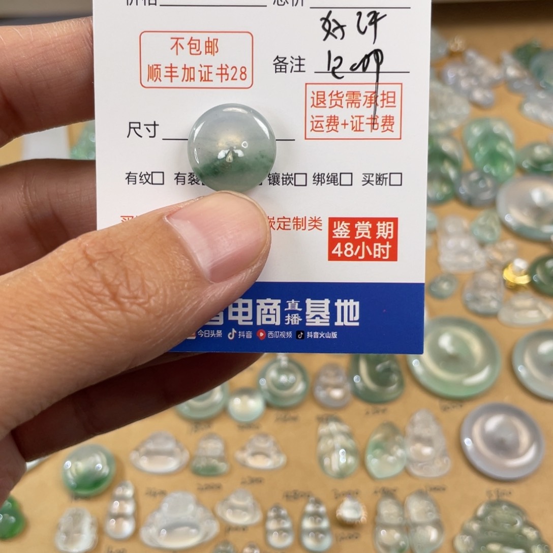 翡翠颈饰未镶嵌盖**子