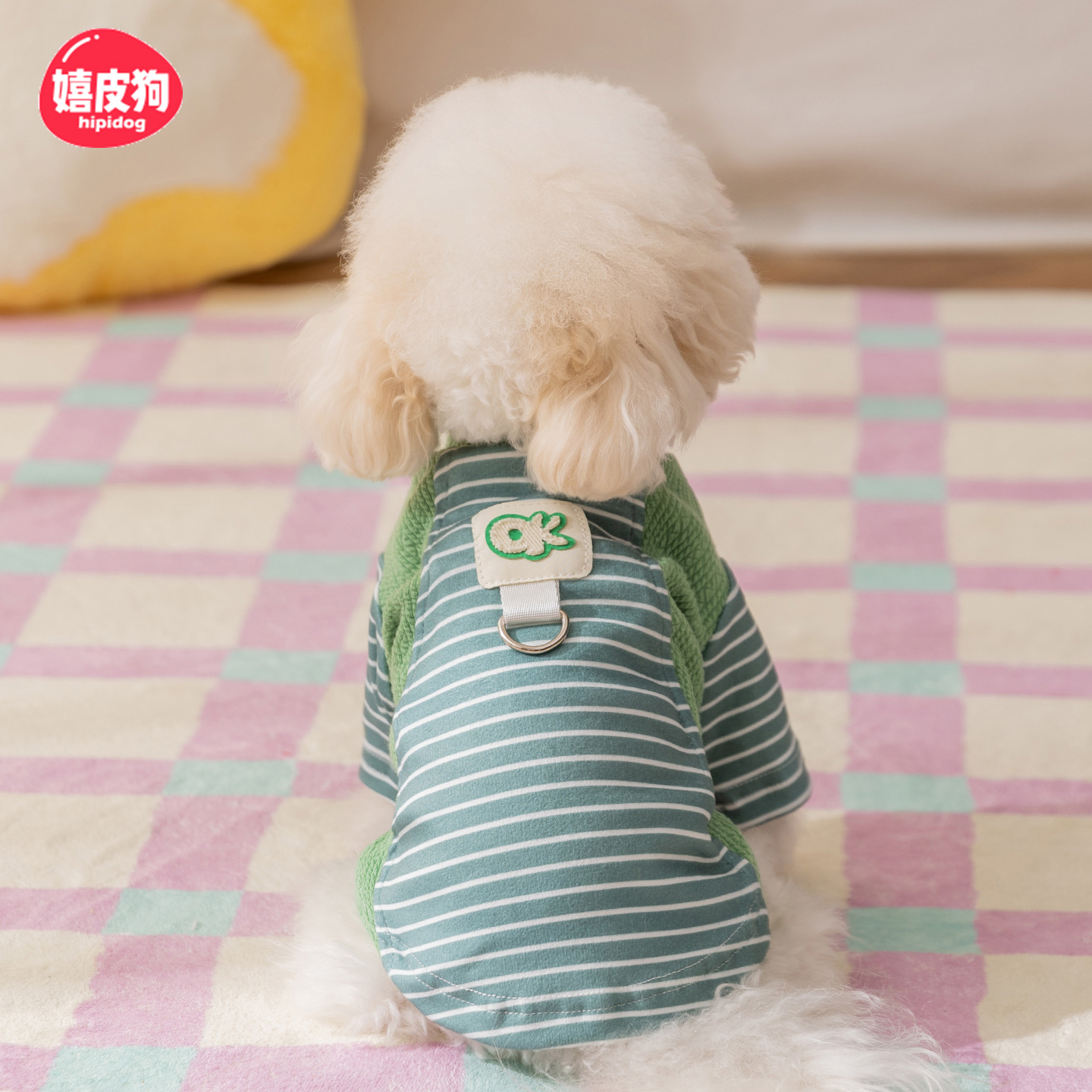 嬉皮狗秋冬季狗狗衣服可牵引打底衫泰迪小型犬两脚宠物狗衣服8303