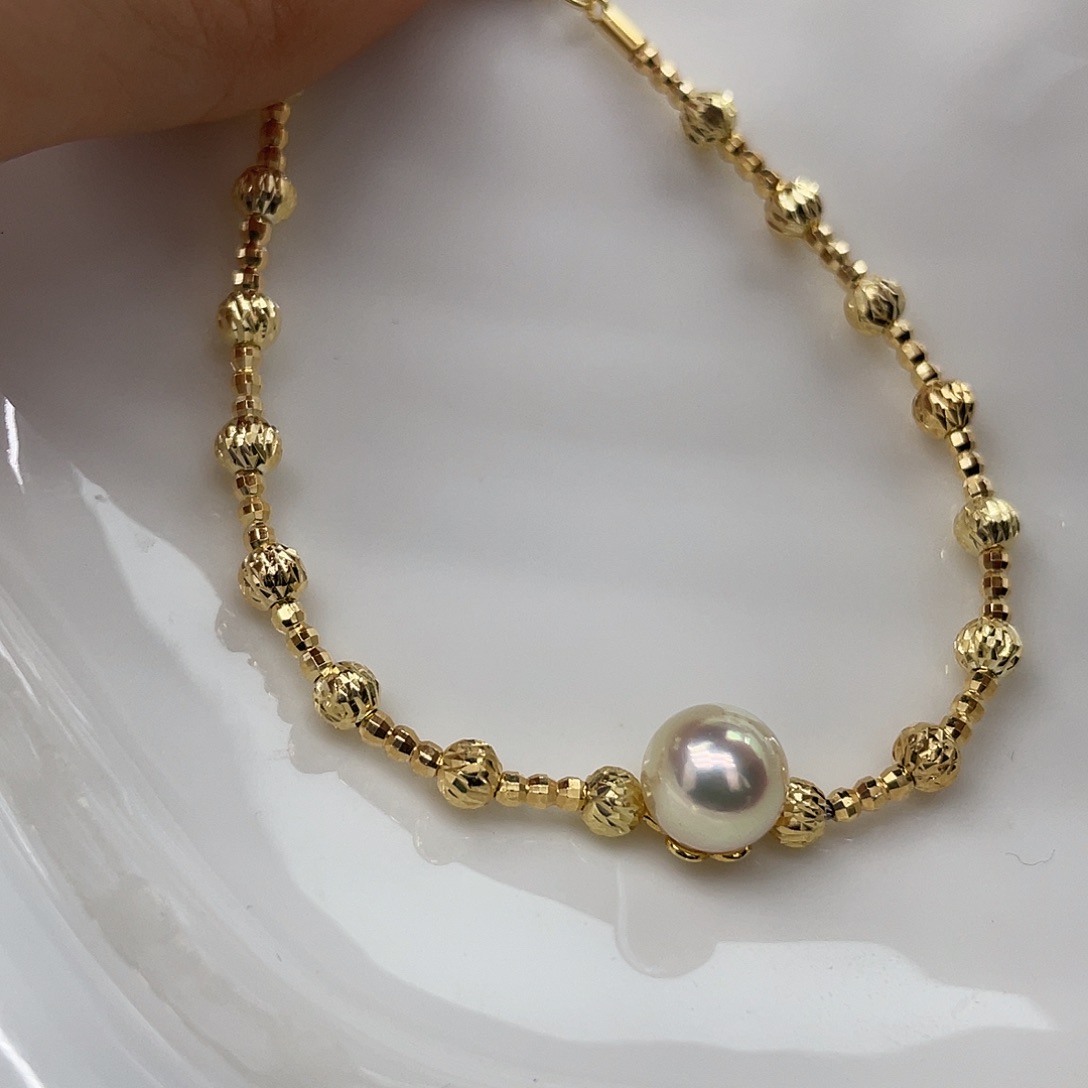 银S925镶嵌手绳海水珍珠