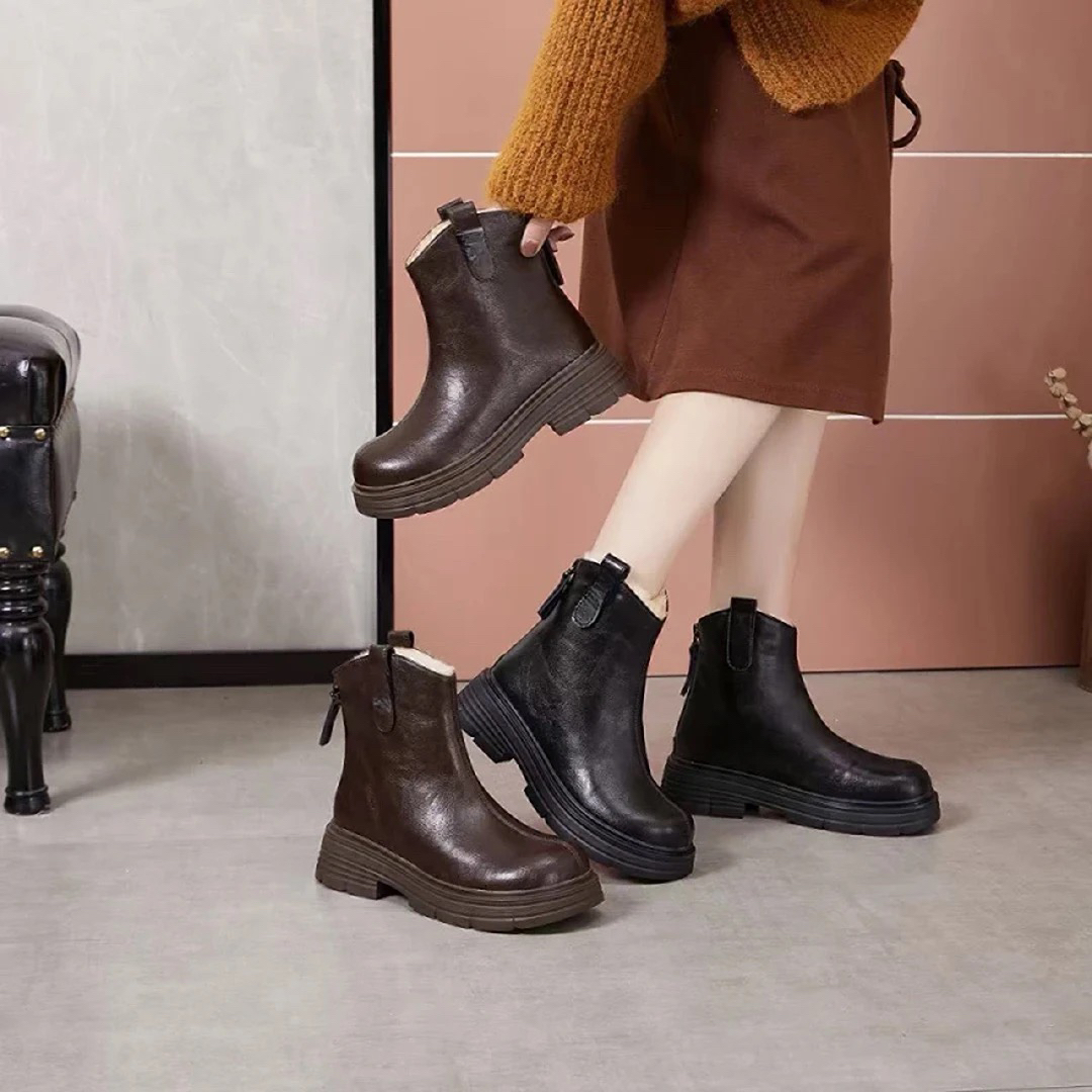 《鞋姐专属》【运费补贴】9986轻便靴子新款特厚爆款英伦短靴保暖防滑
