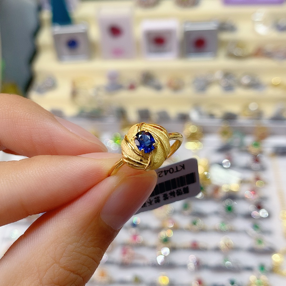 戒指银S925镶嵌蓝宝石