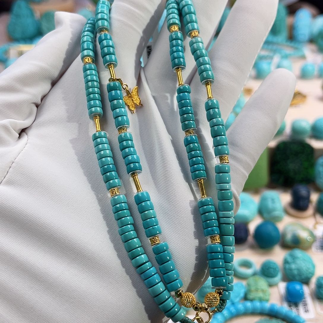 绿松石珠宝奇石18K金镶嵌