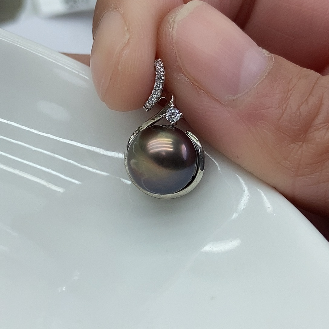 银S925镶嵌吊坠(不含链)海水珍珠