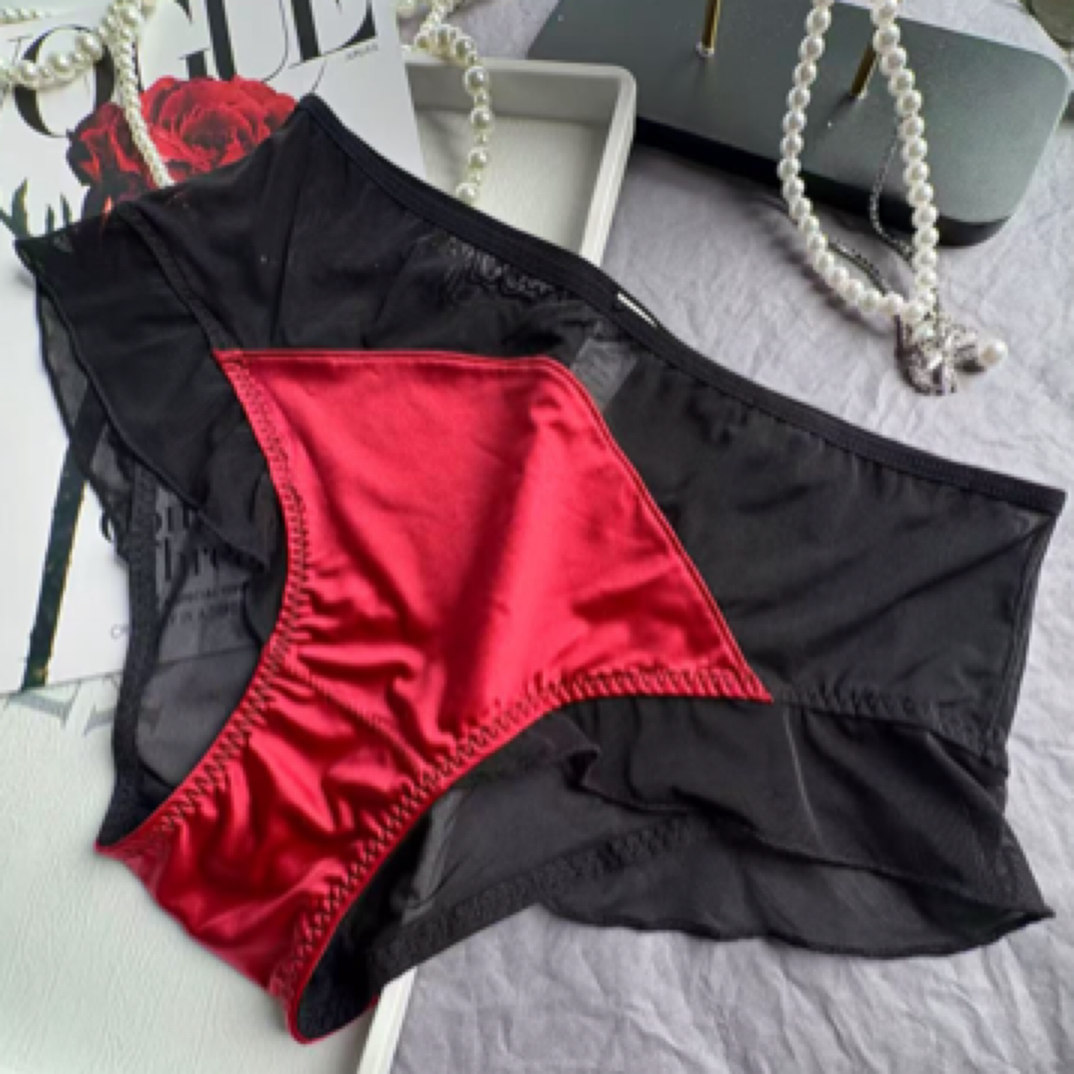 大码女士蕾丝底裤舒适透气亲肤柔软镂空法式三角裤胖妹妹内裤