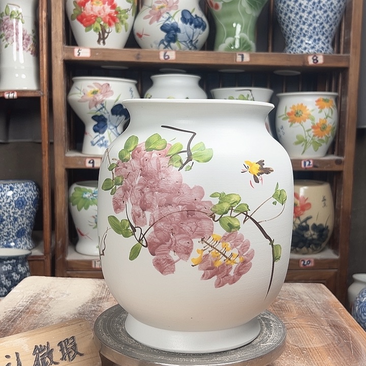 摆件冬瓜高27紫藤新款陶瓷