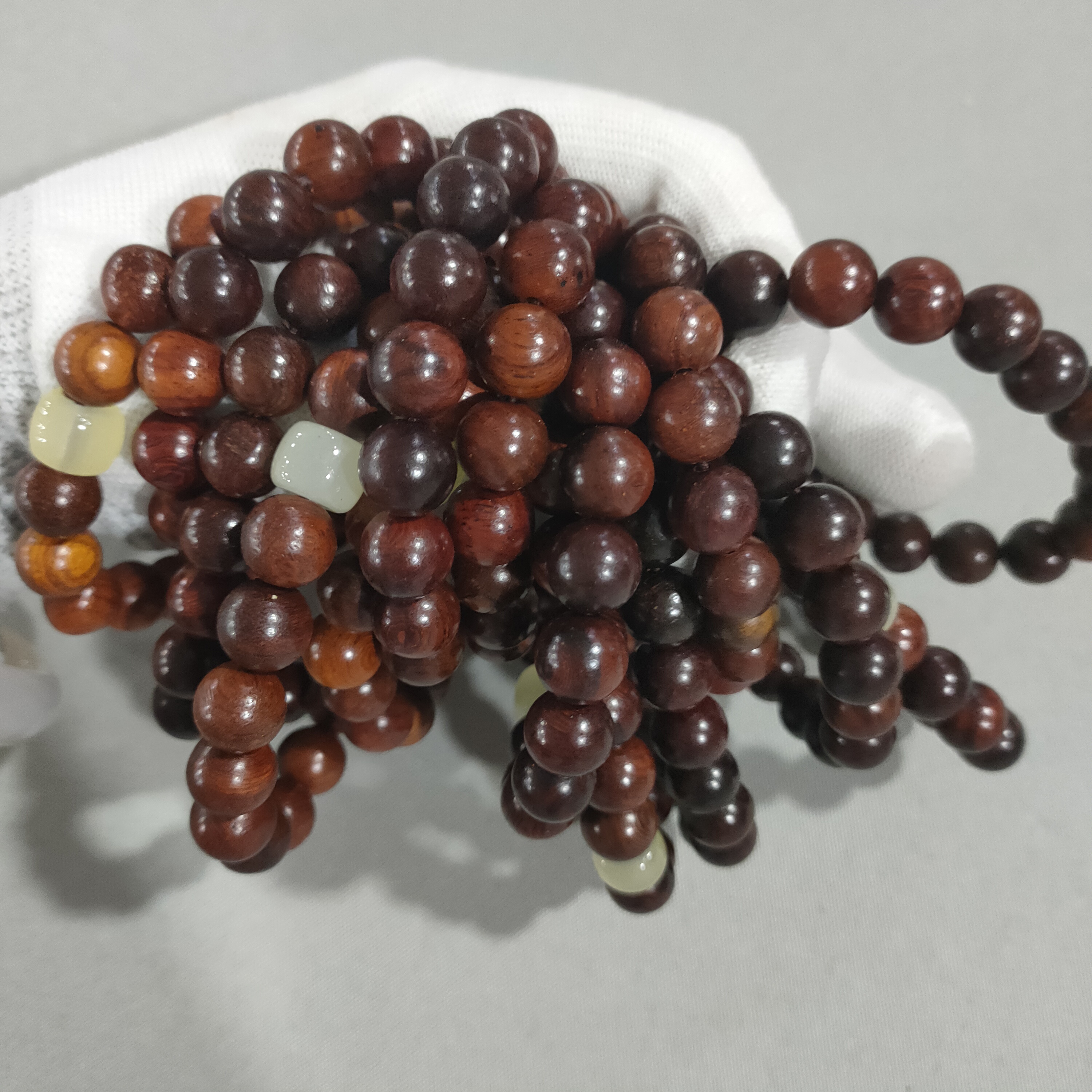 A552  雷击老桃木 卡1.0圆珠带配珠单圈手串