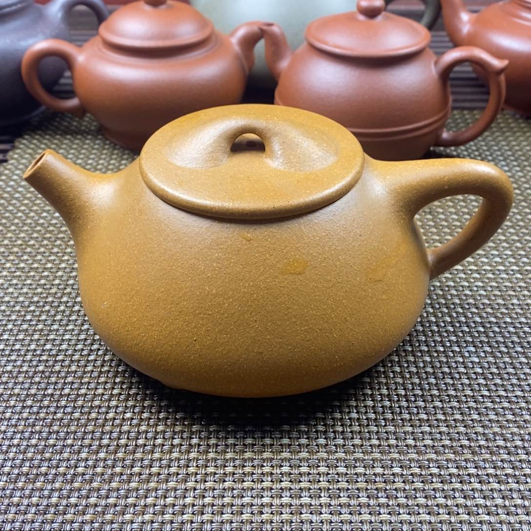 紫砂茶壶淡**影360cc紫砂壶黄金段
