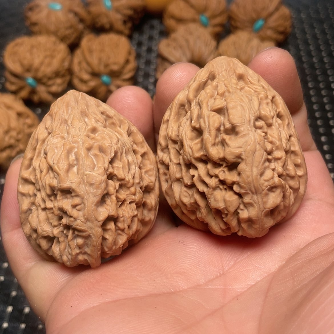 【闪购商品】文玩核桃把件41驴打滚歪对