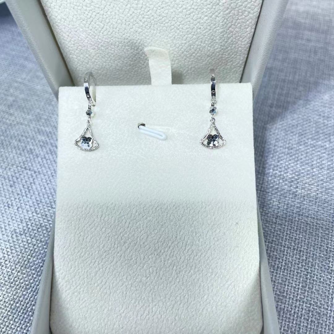 PT950 铂金耳饰 鱼鳞小裙子耳扣  内径约9mm S 72918