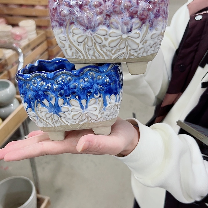 有孔.凑满10元发货多肉陶瓷花盆！