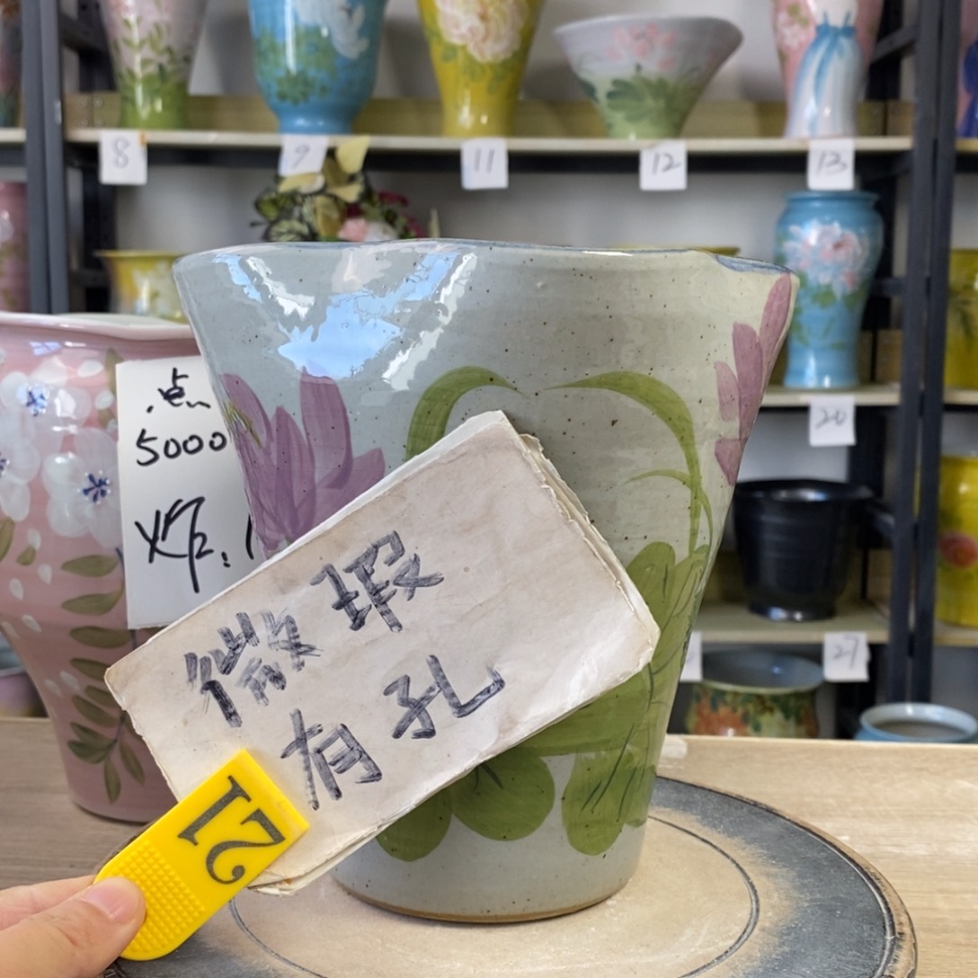 景德镇手工手绘陶瓷花盆