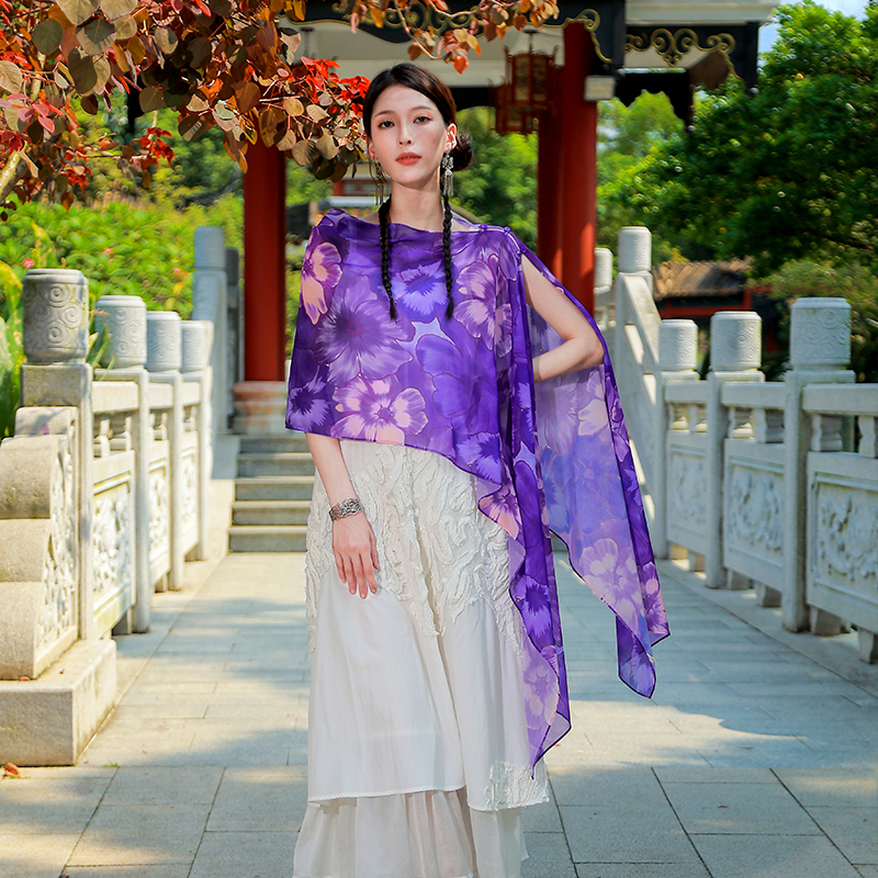 【新春宠粉价-缤纷团锦】杨丽萍原创设计民族风出游优雅披肩围巾女